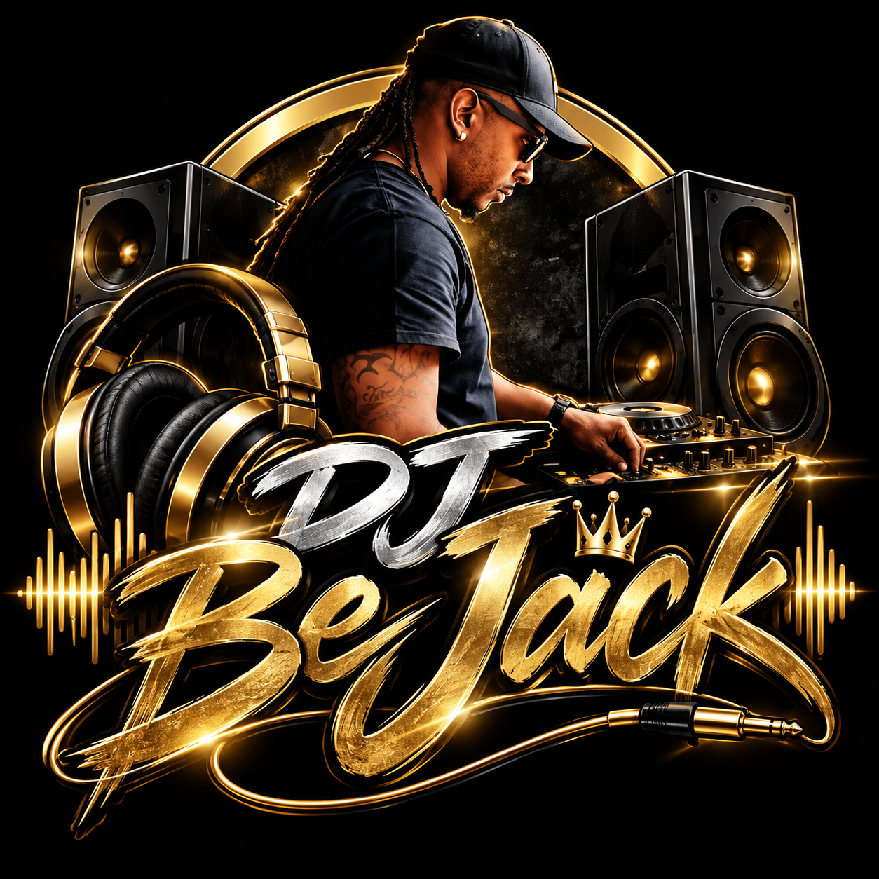 DJ BeJack black and gold promotional artwork